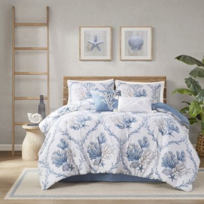 Pismo Beach 6 Piece Oversized Cotton Comforter Set with Throw Pillows