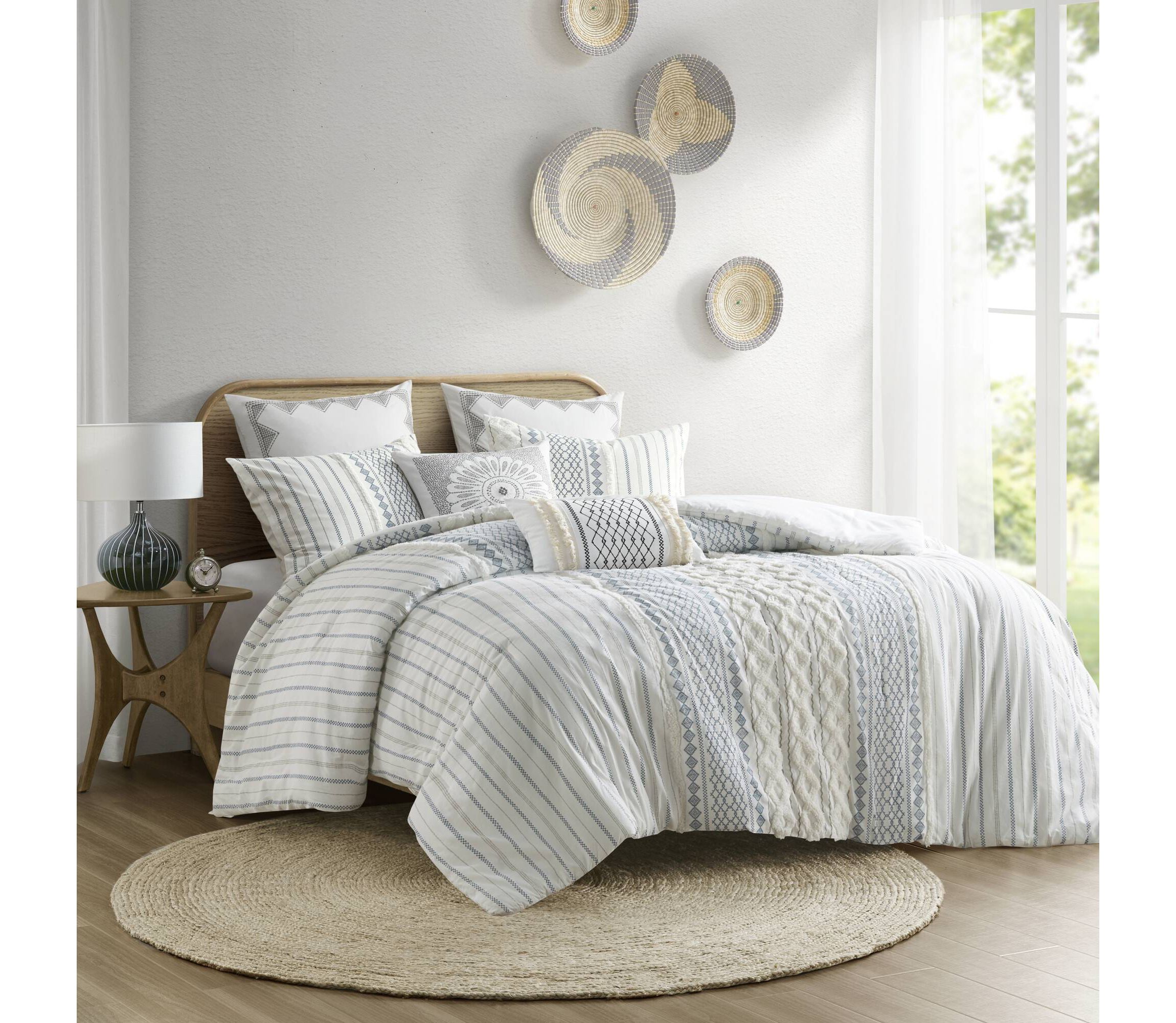 Imani Cotton Printed Comforter Set with Chenille