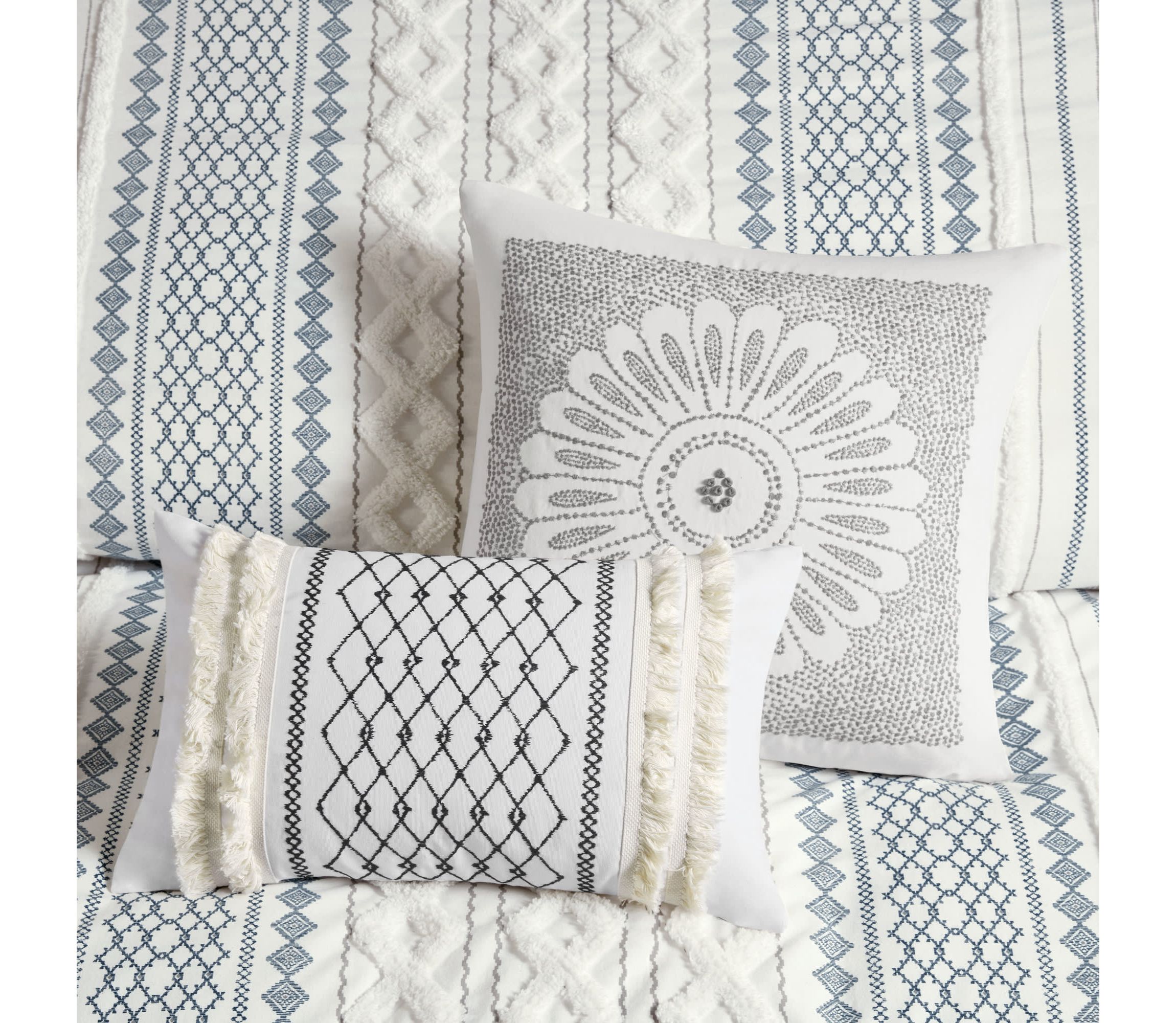 Imani Cotton Printed Comforter Set with Chenille