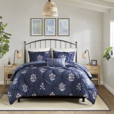 Marfa 4 Piece Pintuck Comforter Set with Throw Pillow