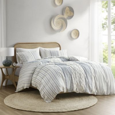 Imani Cotton Printed Duvet Cover Set with Chenille