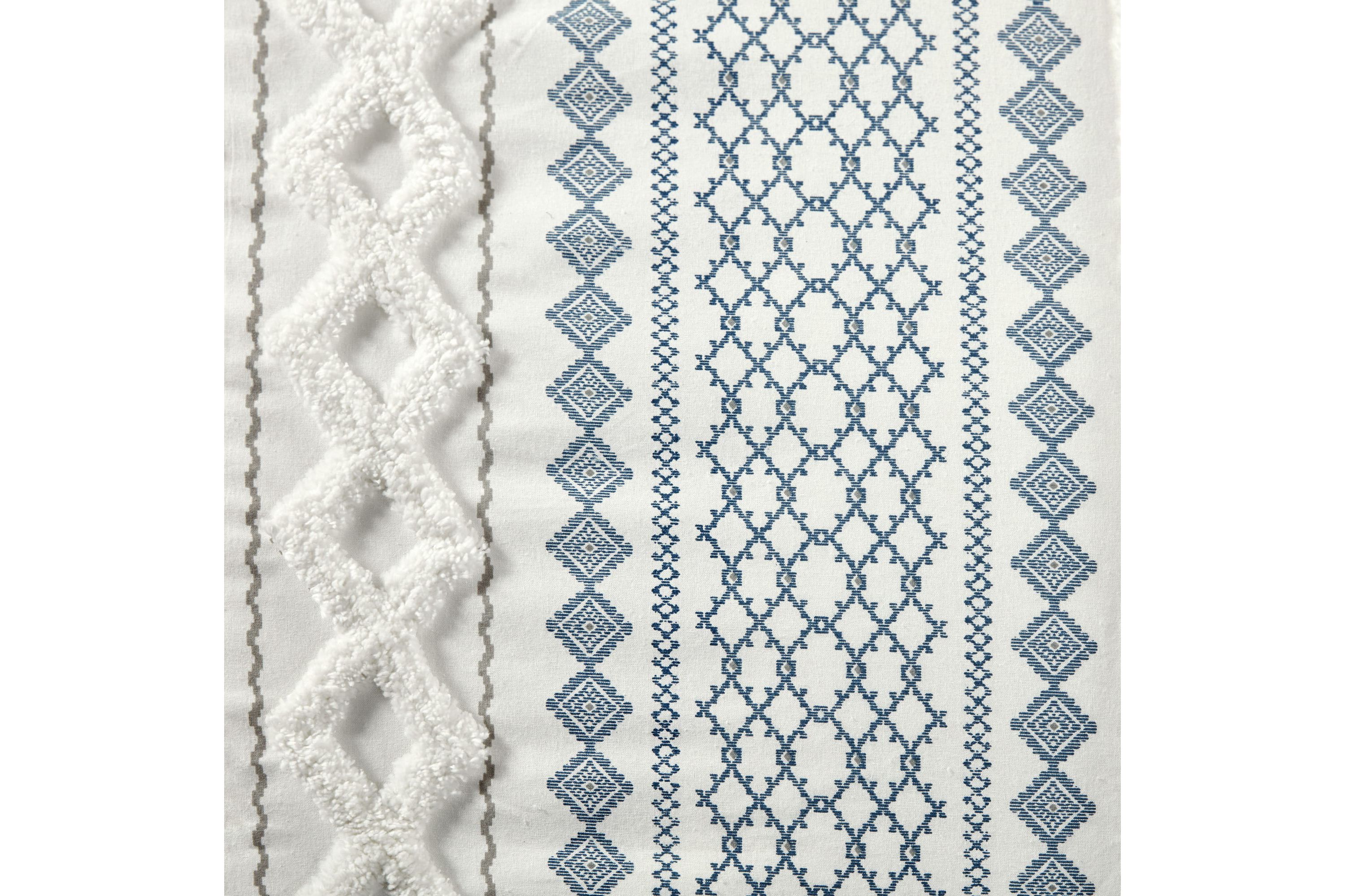 Imani Cotton Printed Duvet Cover Set with Chenille