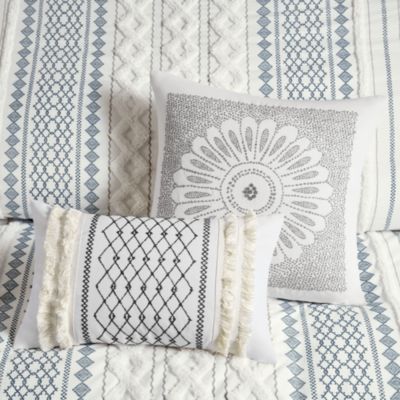 Imani Cotton Printed Duvet Cover Set with Chenille