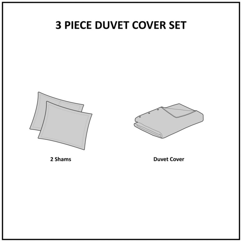Imani Cotton Printed Duvet Cover Set with Chenille