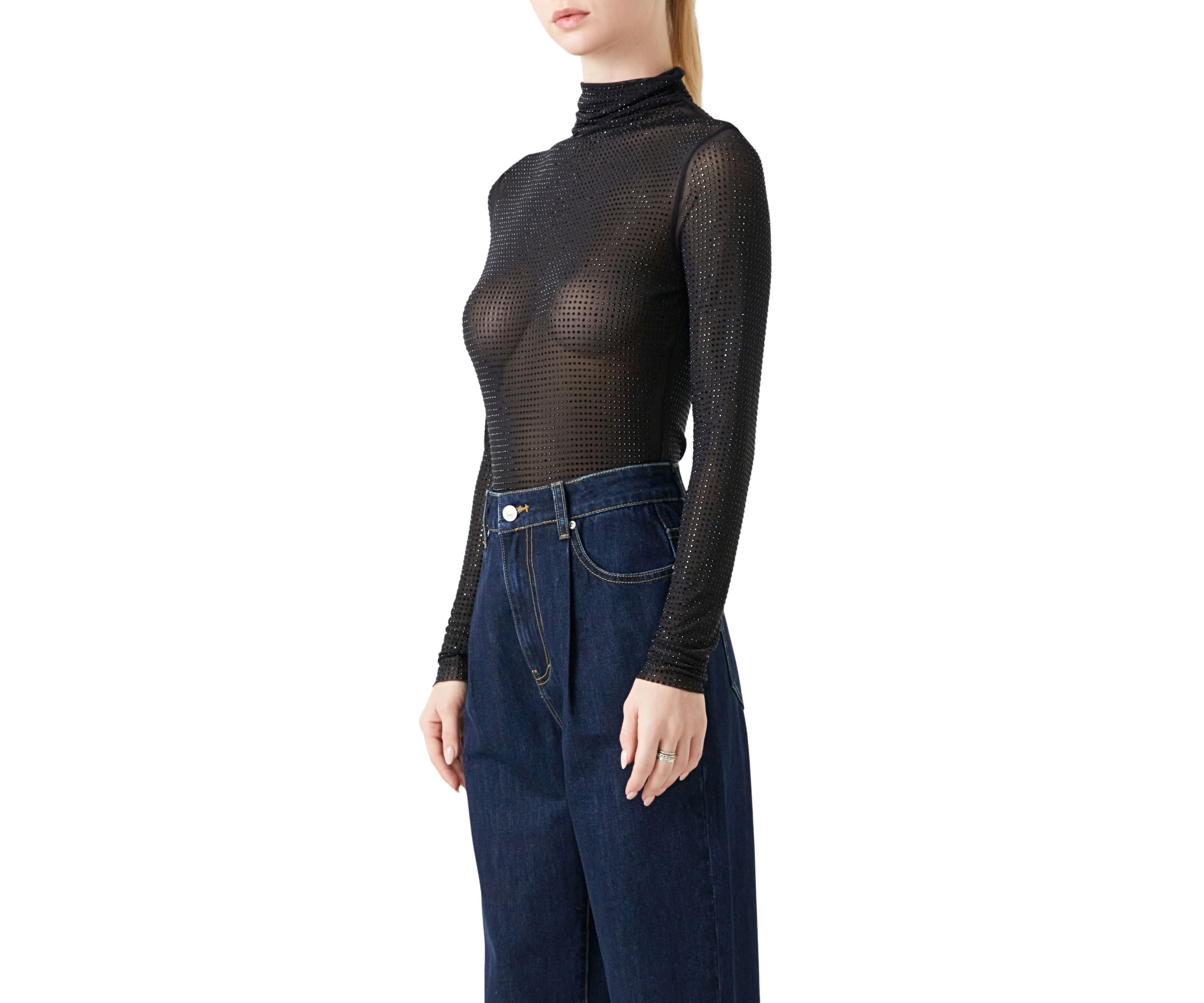 Rhinestone Mesh Bodysuit