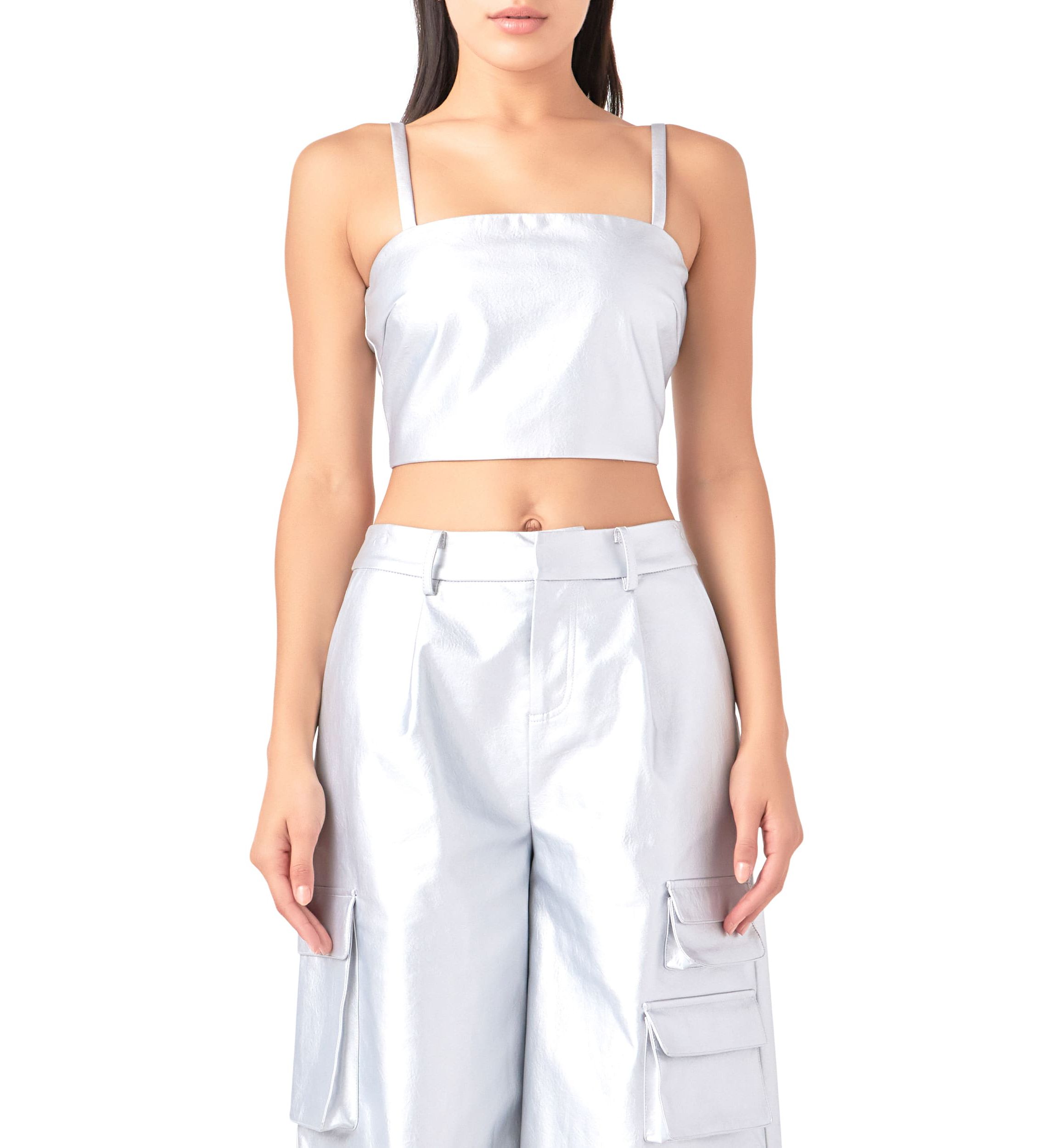 Faux Leather Crop Top