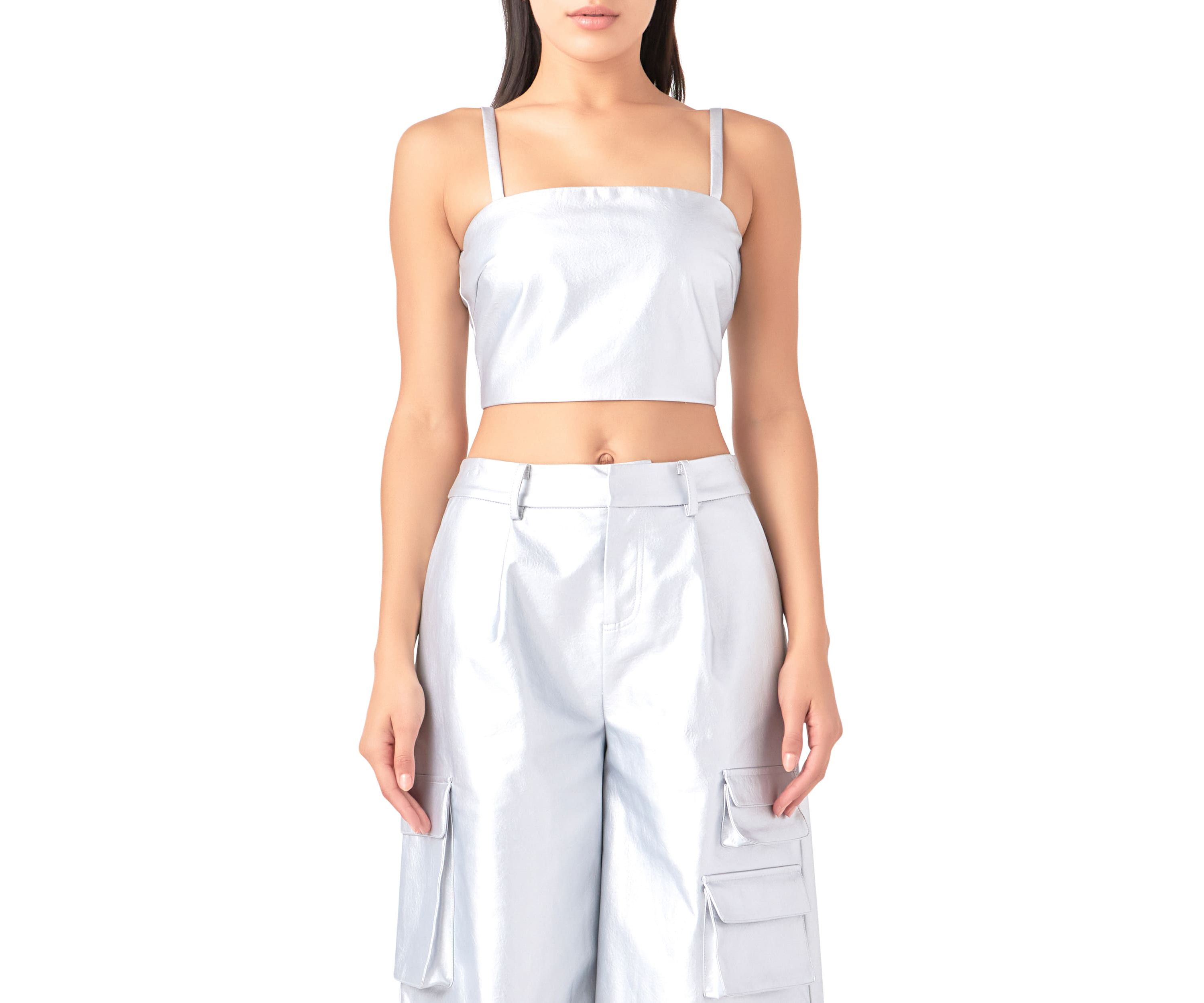 Faux Leather Crop Top