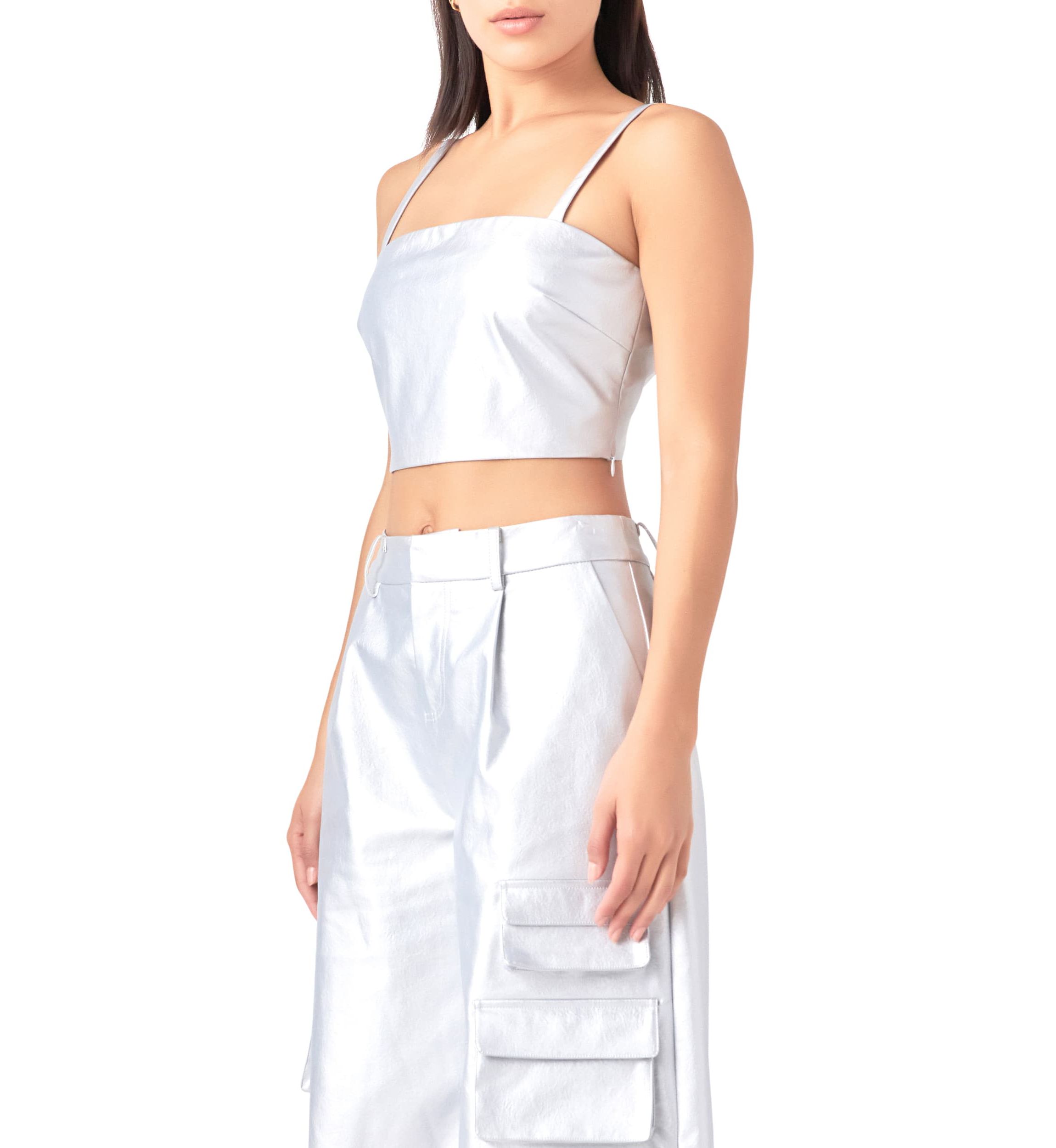 Faux Leather Crop Top