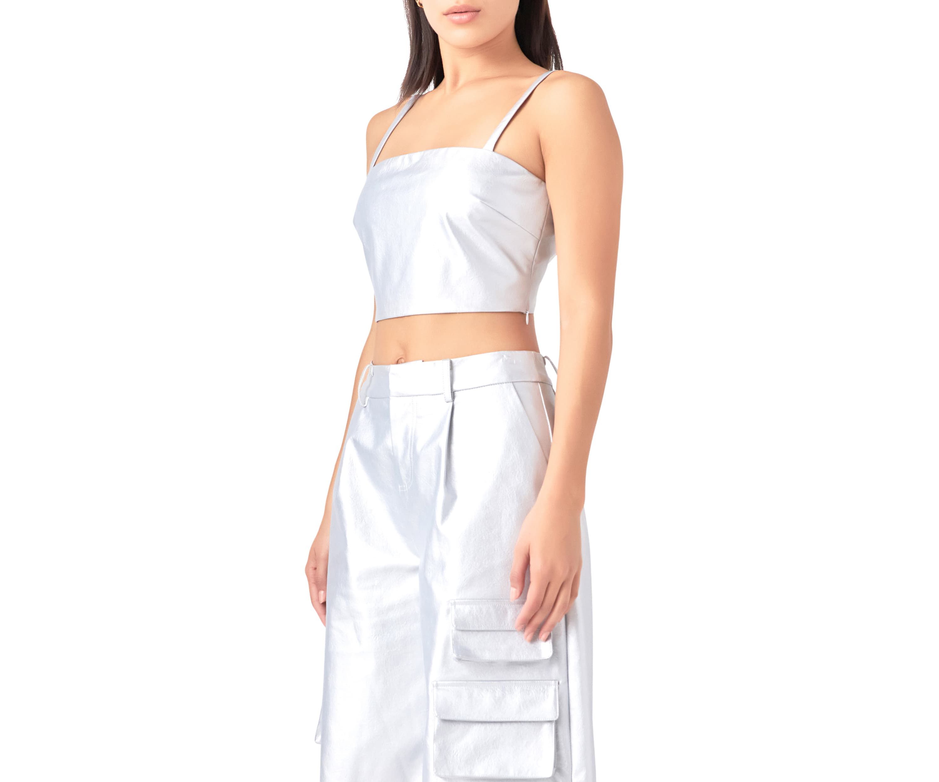 Faux Leather Crop Top
