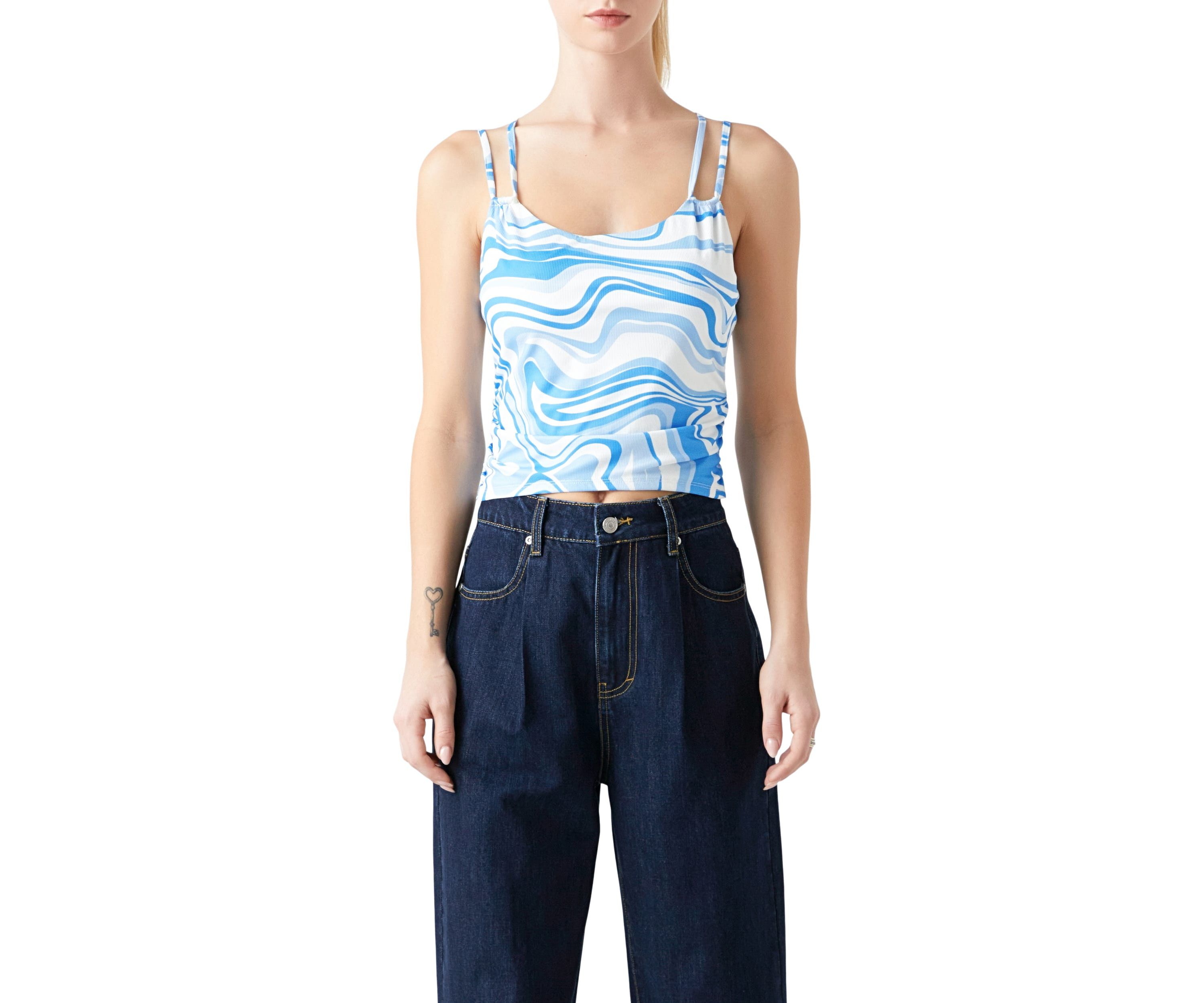 Marble Print Knit Top