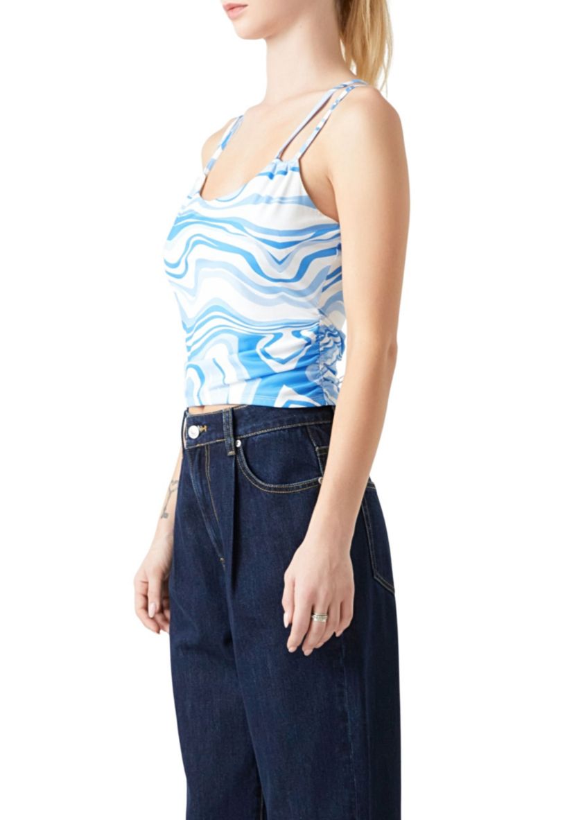 Marble Print Knit Top