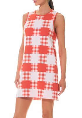 Gingham Check Knitted Shift Dress