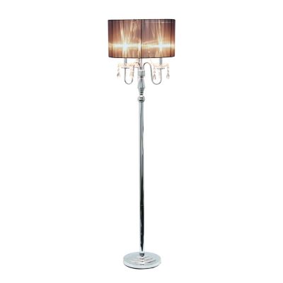62" Glamorous Chrome Cascading Crystal Floor Lamp
