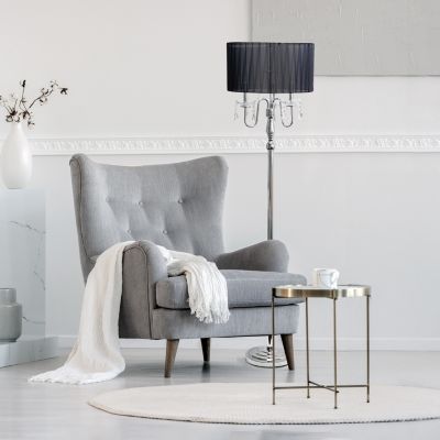 62" Glamorous Chrome Cascading Crystal Floor Lamp