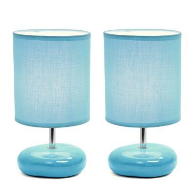 10.24" Traditional Mini Round Rock Table Lamp - Set of 2