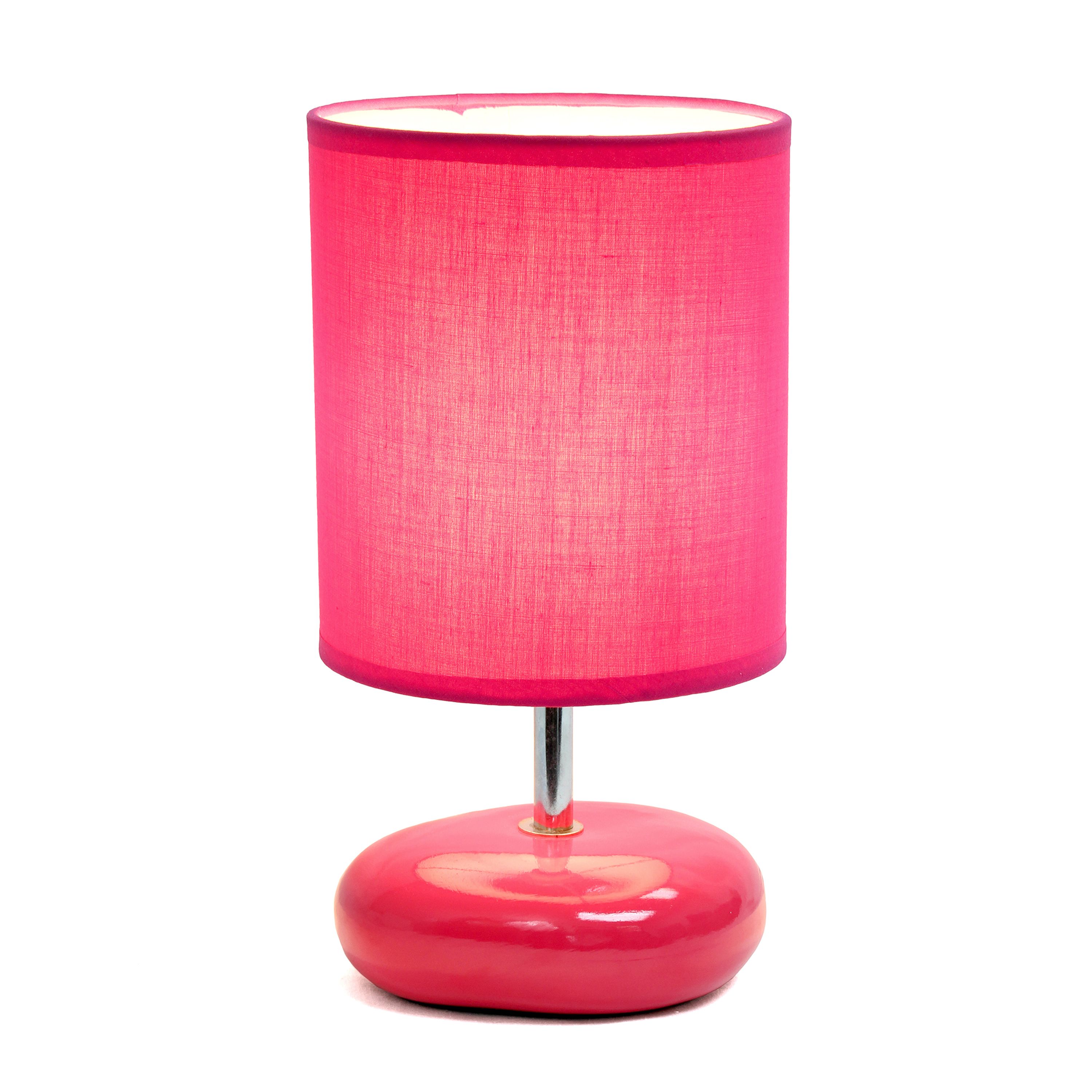 10.24" Traditional Mini Round Rock Table Lamp for Nursery, Study, Bookshelf, Office, Nightstand, Living Room, Purple