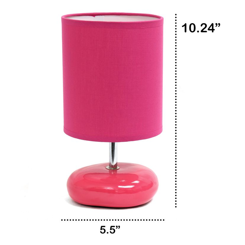 10.24" Traditional Mini Round Rock Table Lamp for Nursery, Study, Bookshelf, Office, Nightstand, Living Room, Purple