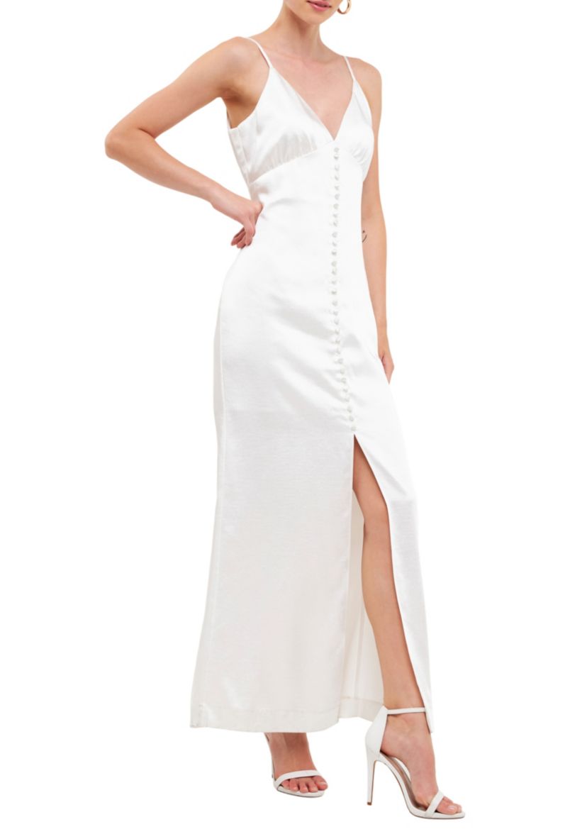 Satin Button Down Maxi