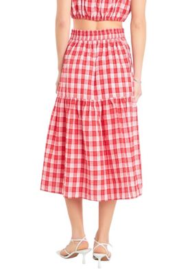 Women's Gingham Midi Skirt