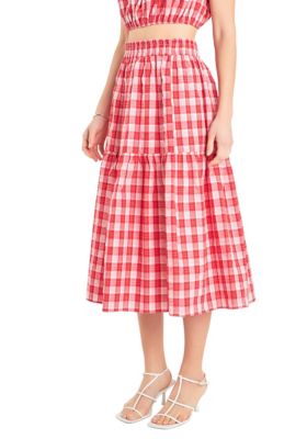 Women's Gingham Midi Skirt