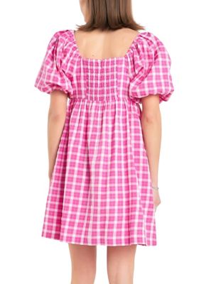 Women's Gingham Linen Sweetheart Baby Doll