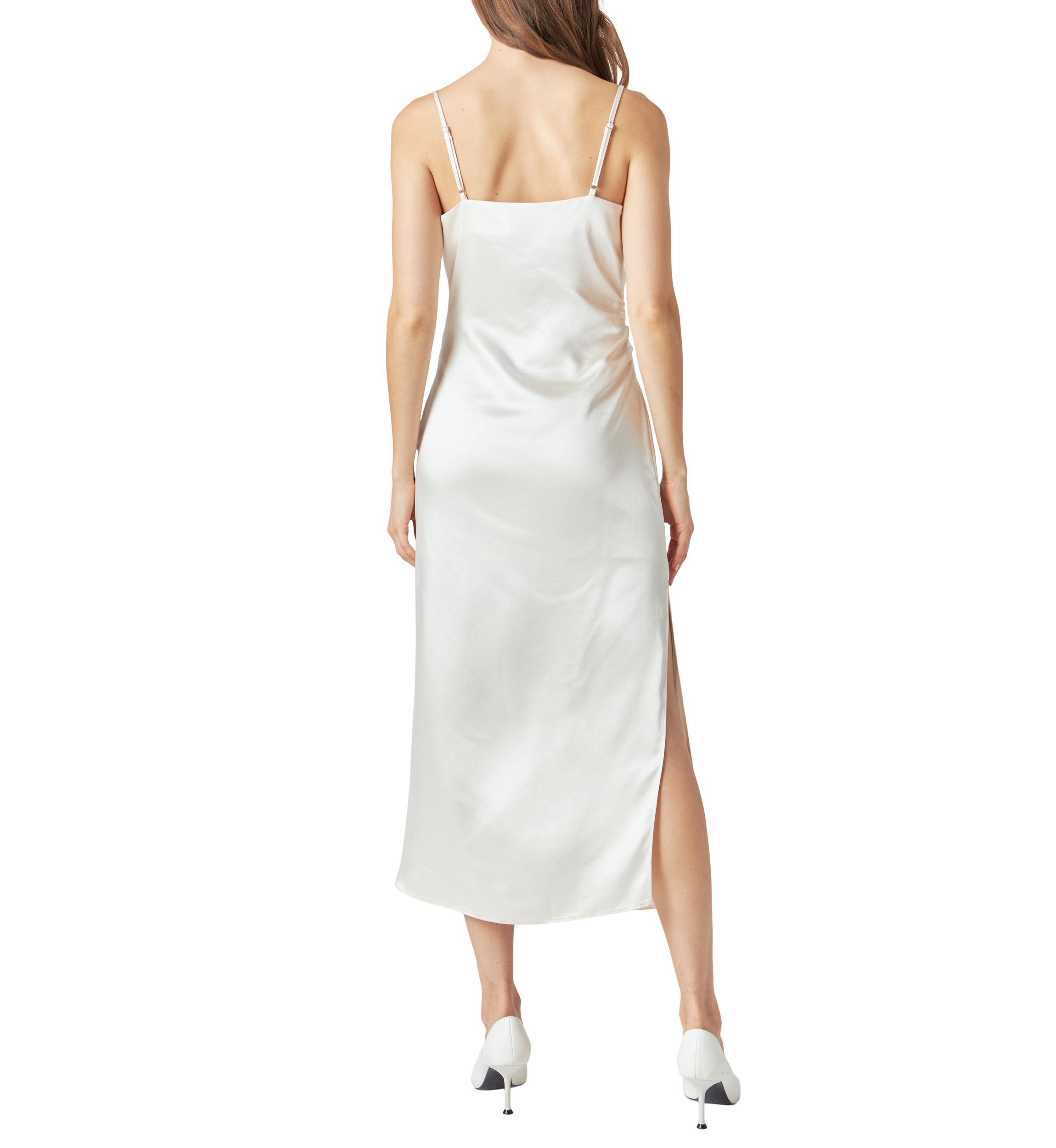 Satin Wrap Midi Dress