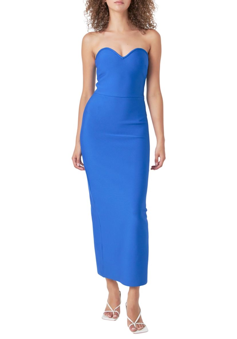 Strapless Sweetheart Midi Dress