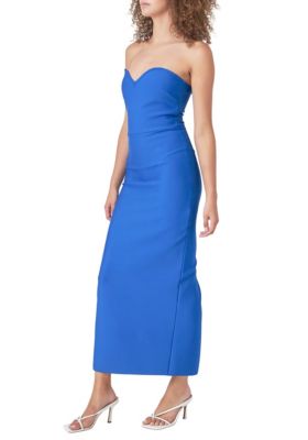 Women's Strapless Sweetheart Midi Dress