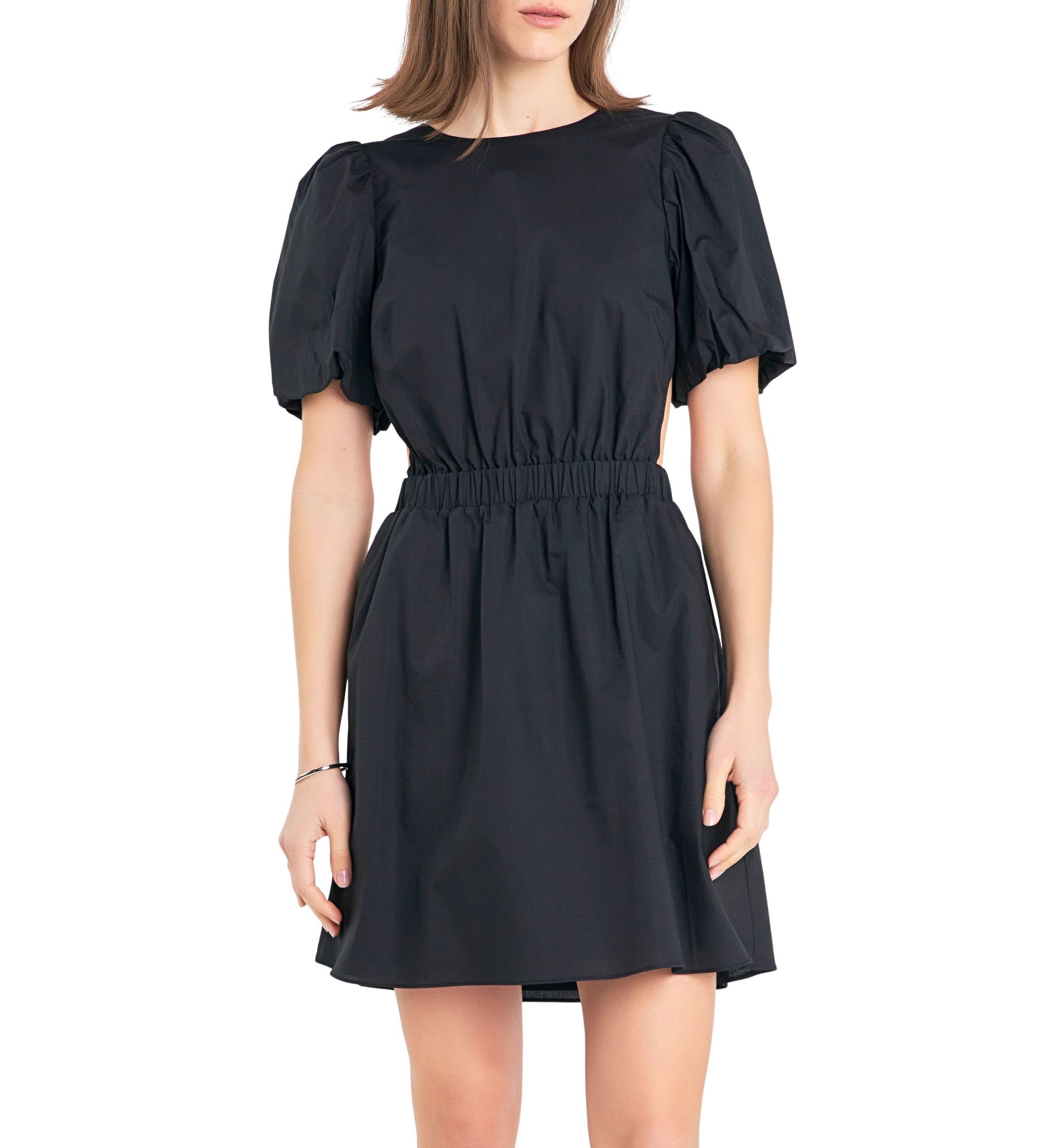 Cut-Out Poplin Mini Dress