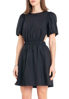 Women's Cutout Poplin Mini Dress