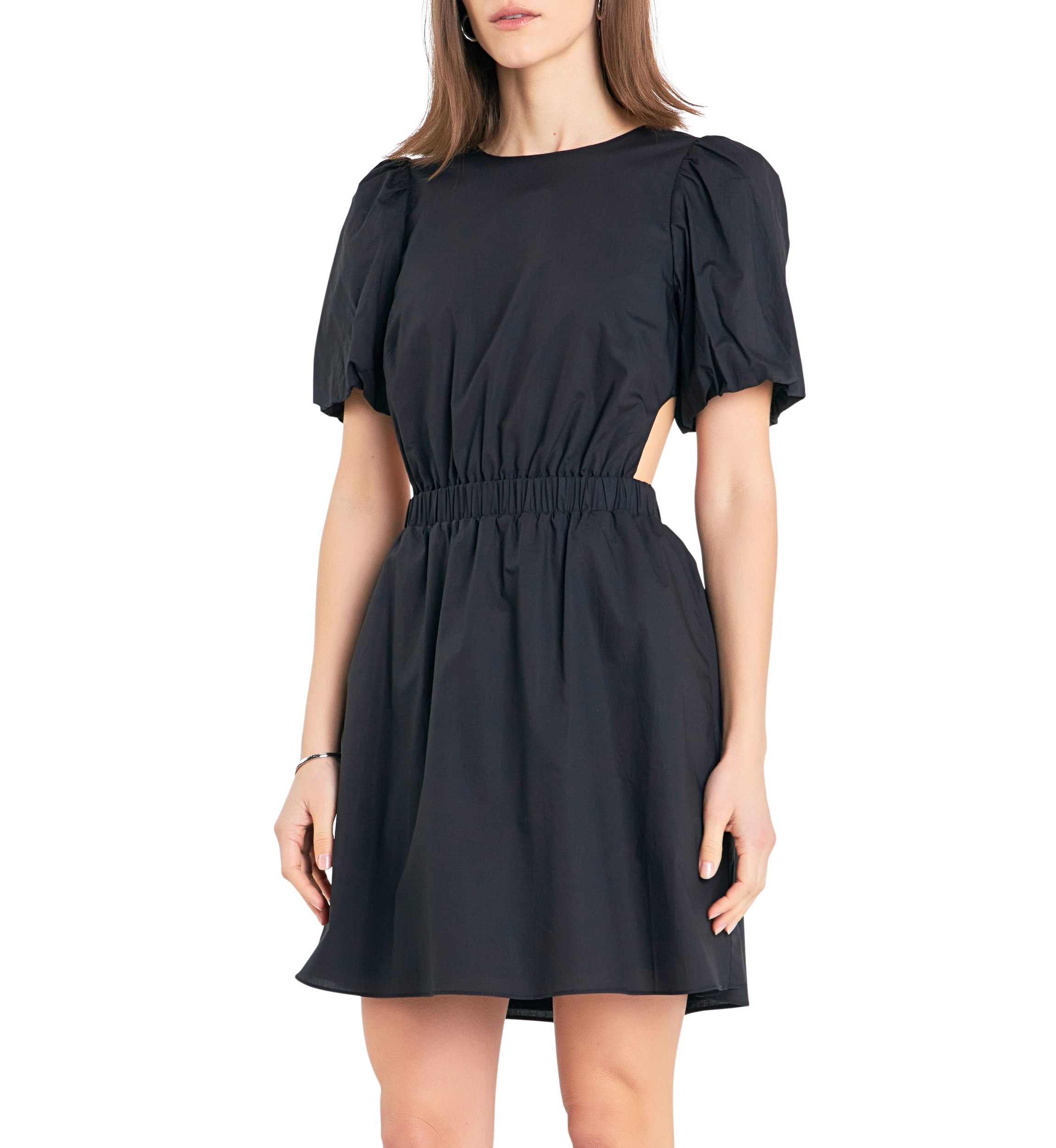 Cut-Out Poplin Mini Dress