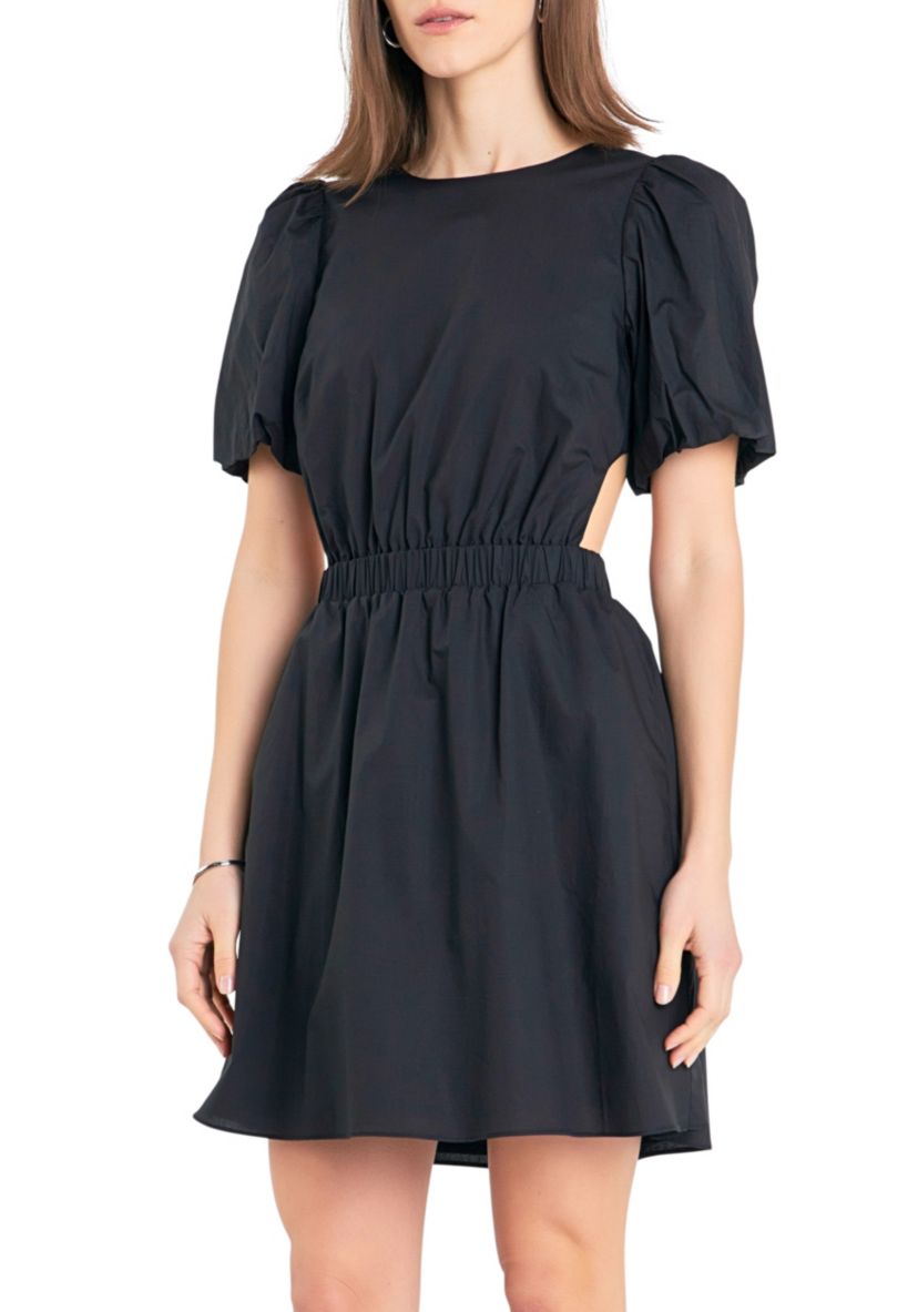 Cut-Out Poplin Mini Dress