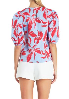 Women's Printed Puff Sleeve Top