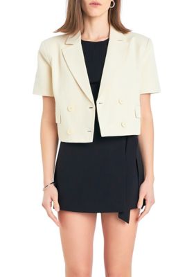 ENGLISH FACTORY Women's Short Sleeve Blazer