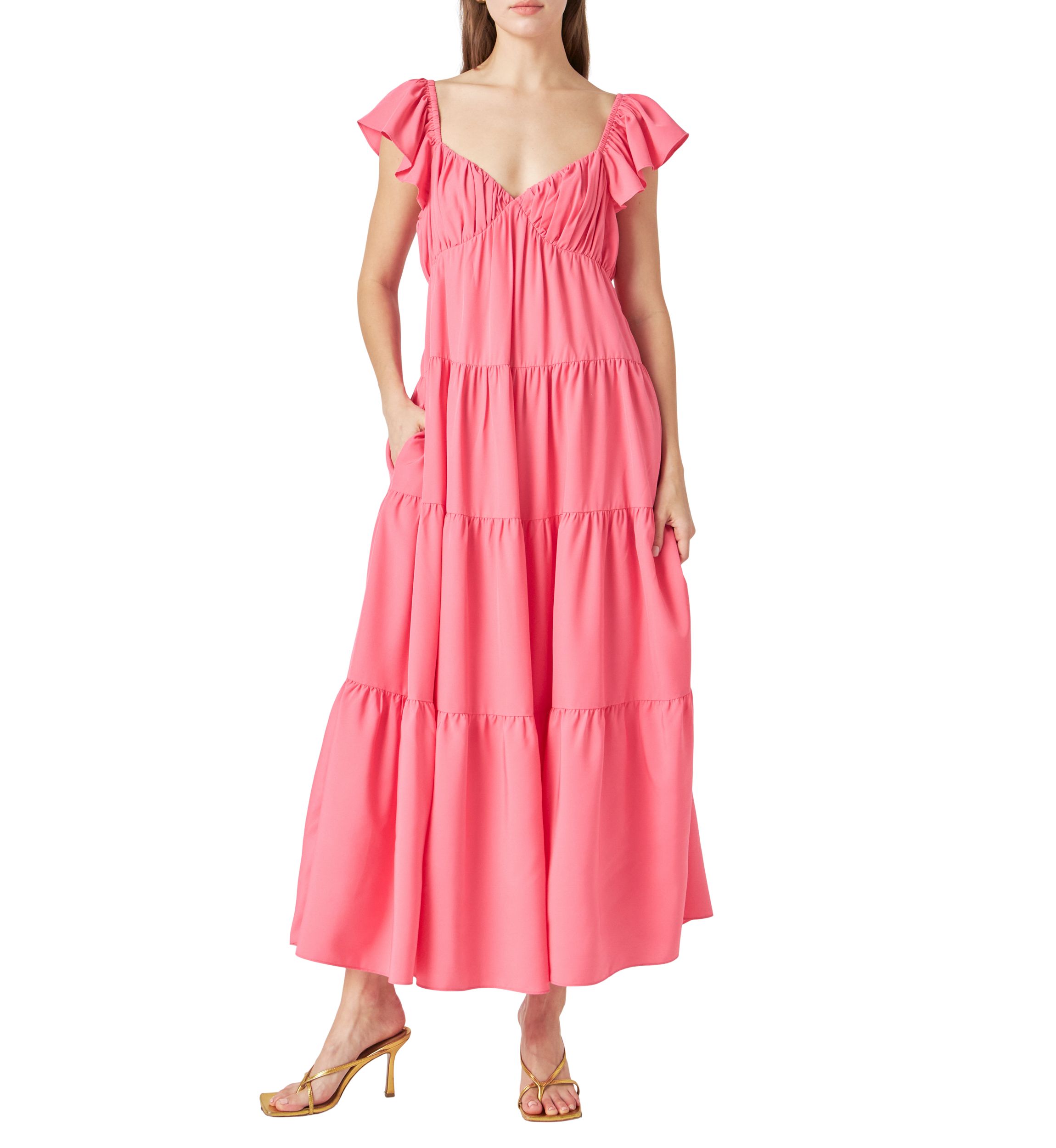 Back Bow Tie Maxi Dress