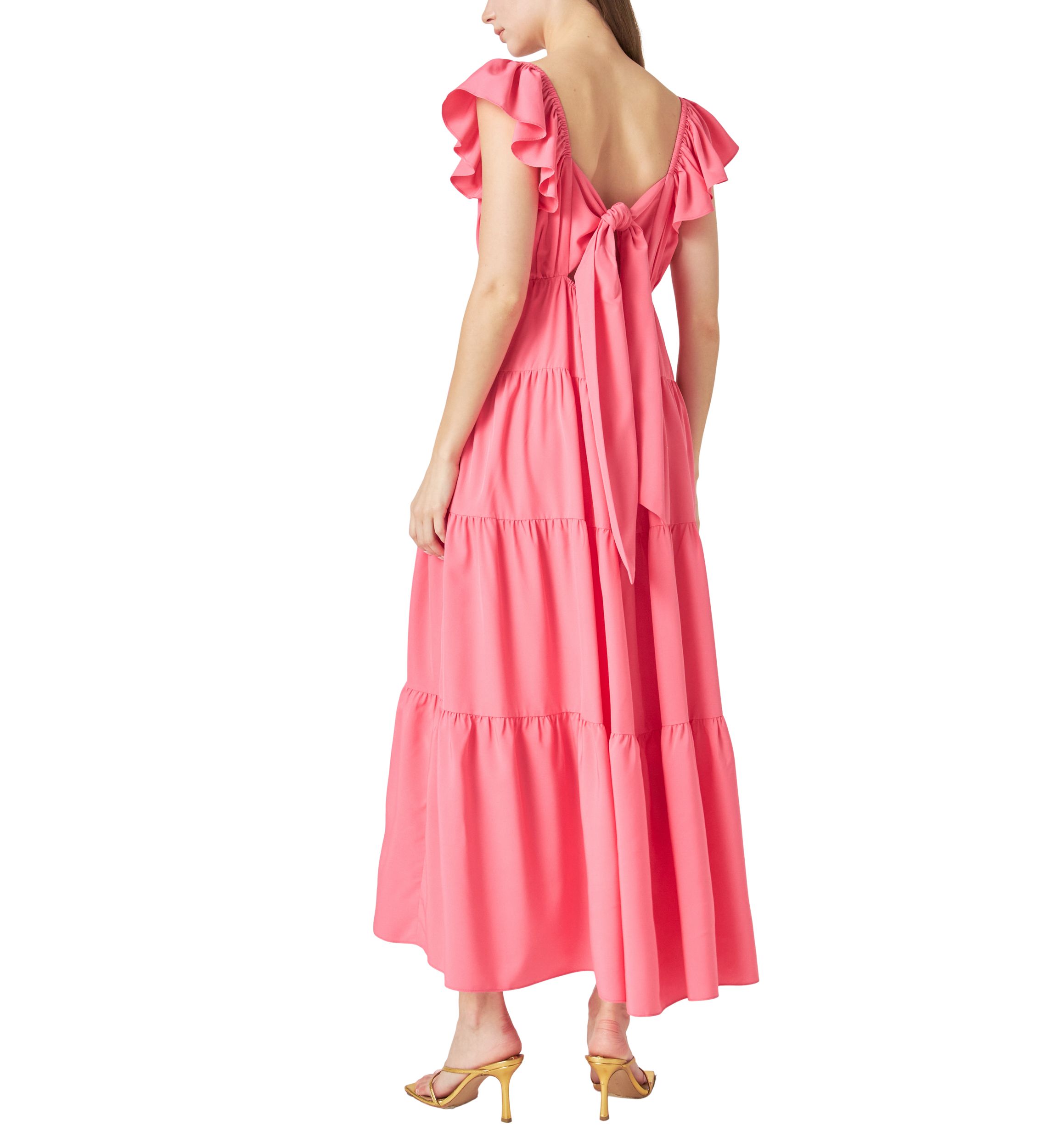Back Bow Tie Maxi Dress