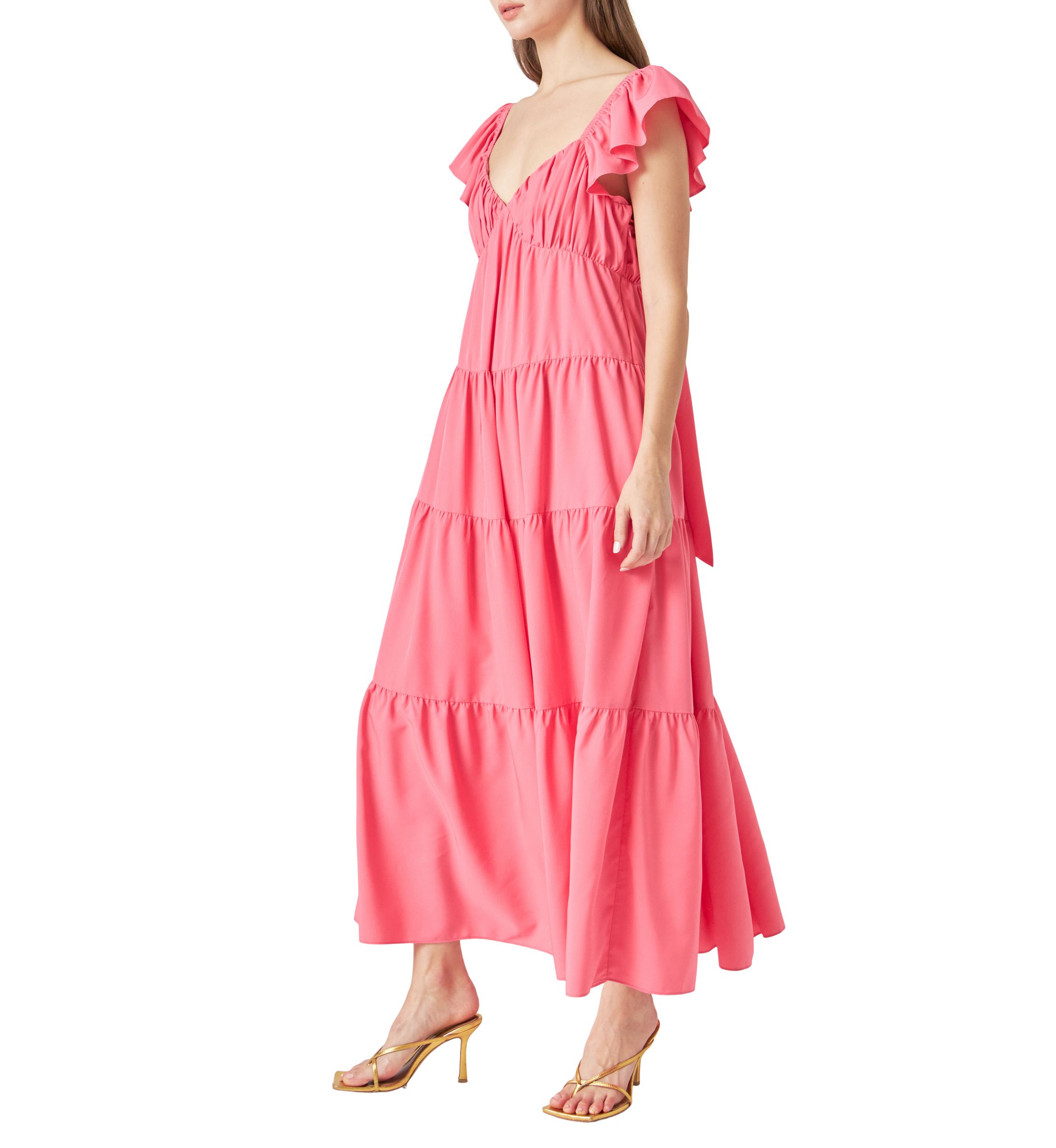 Back Bow Tie Maxi Dress