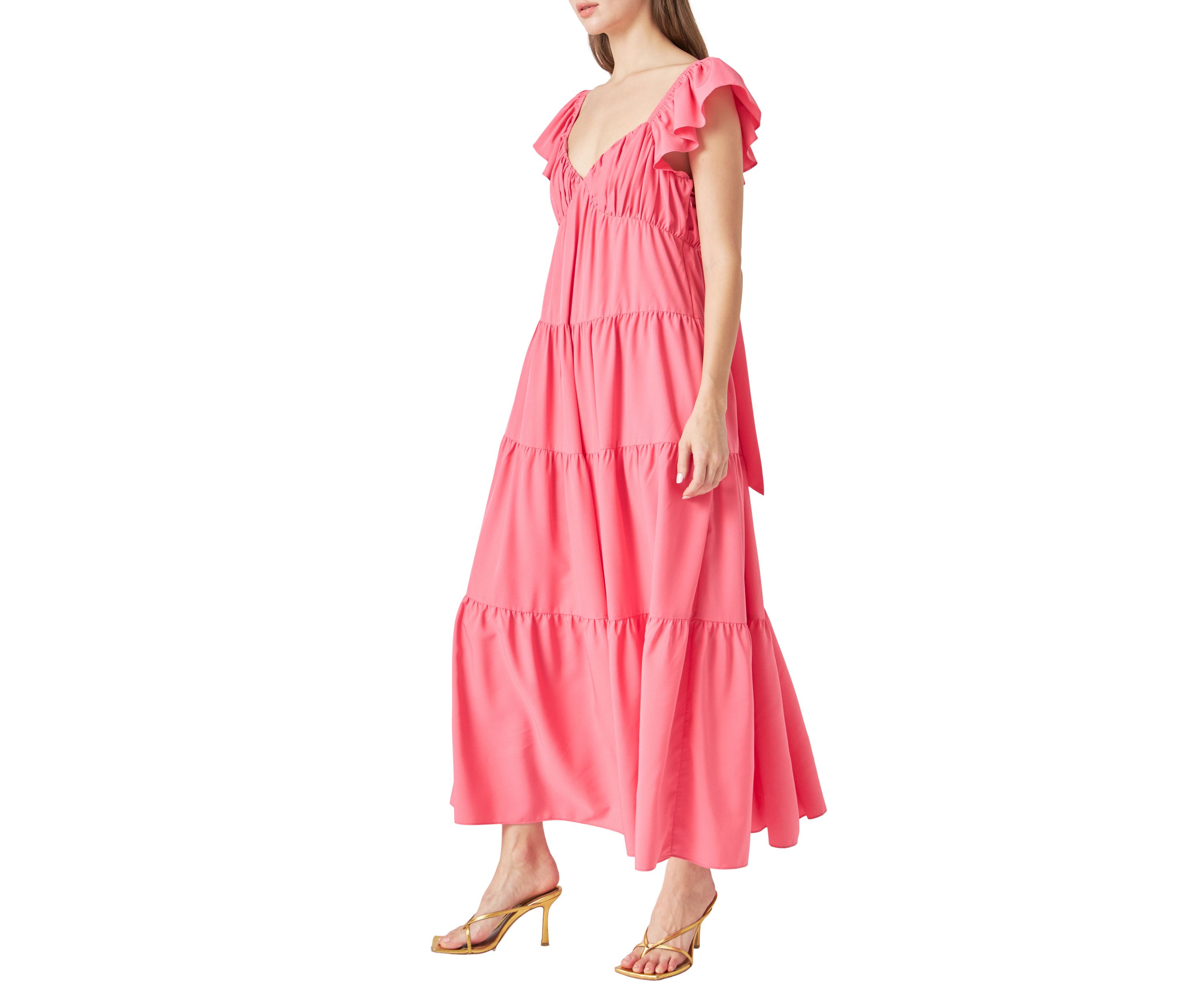 Back Bow Tie Maxi Dress
