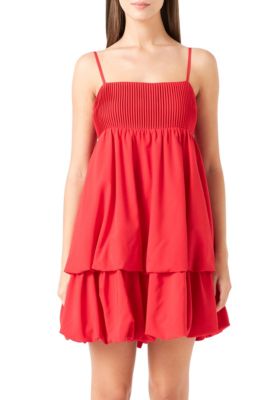 Endless Rose Women's Double Blouson Mini Dress, Red, Small
