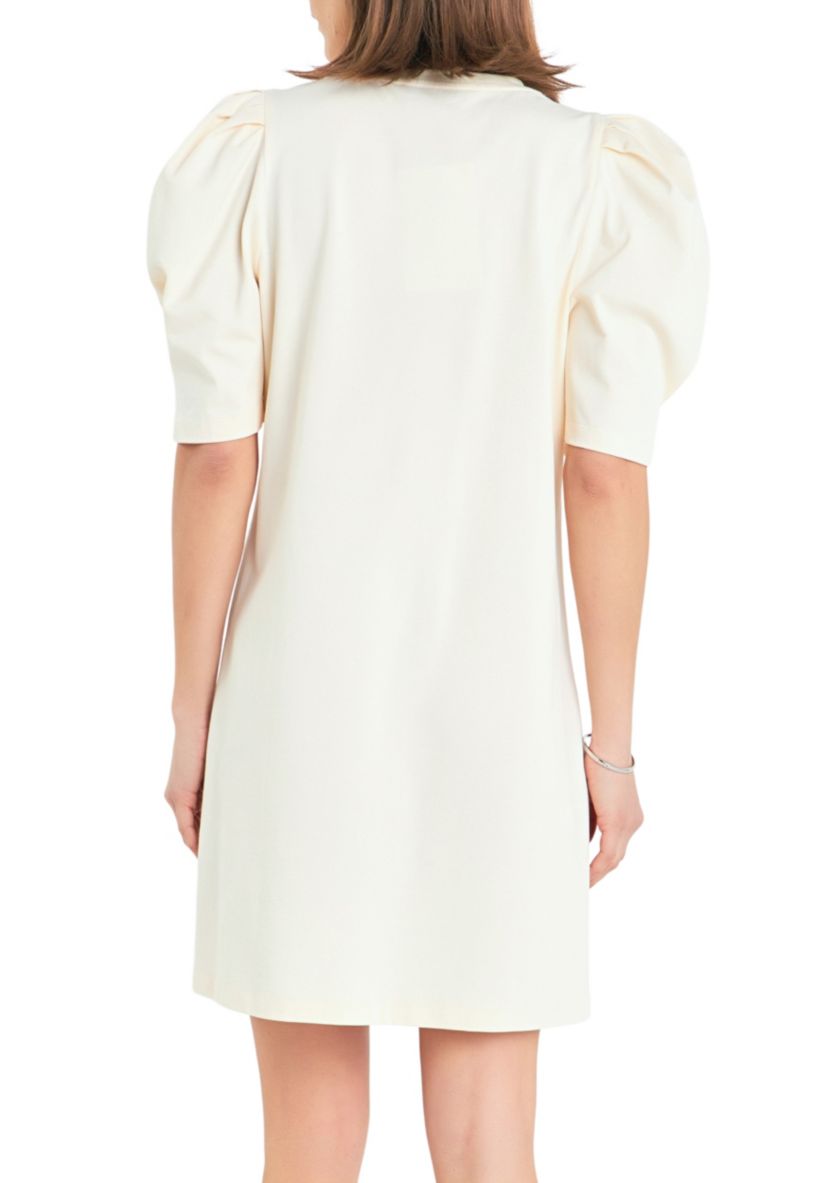 Short Puff Sleeve T Shirt Dress