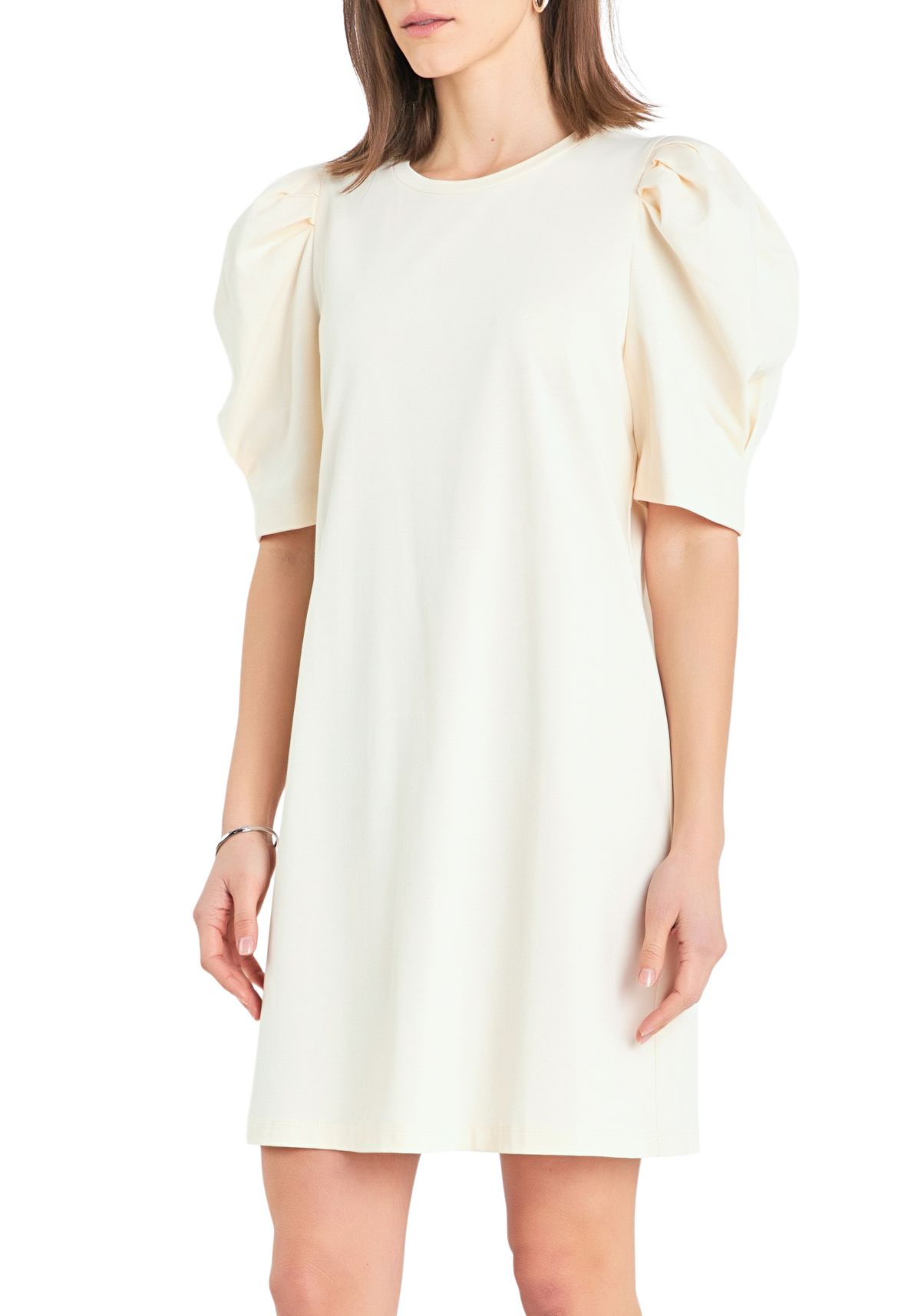 Short Puff Sleeve T Shirt Dress