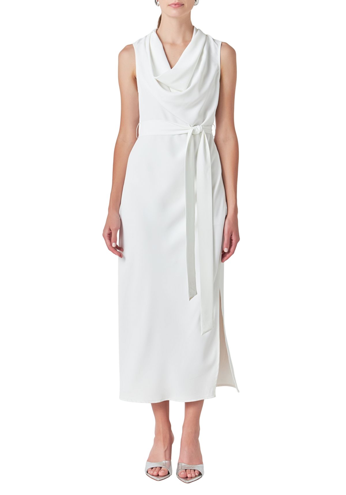 Flowy Neckline Long Dress