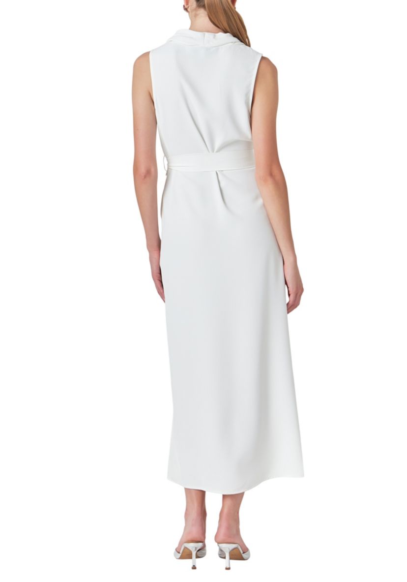 Flowy Neckline Long Dress