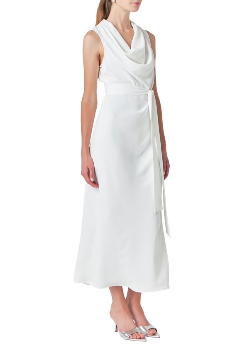 Flowy Neckline Long Dress