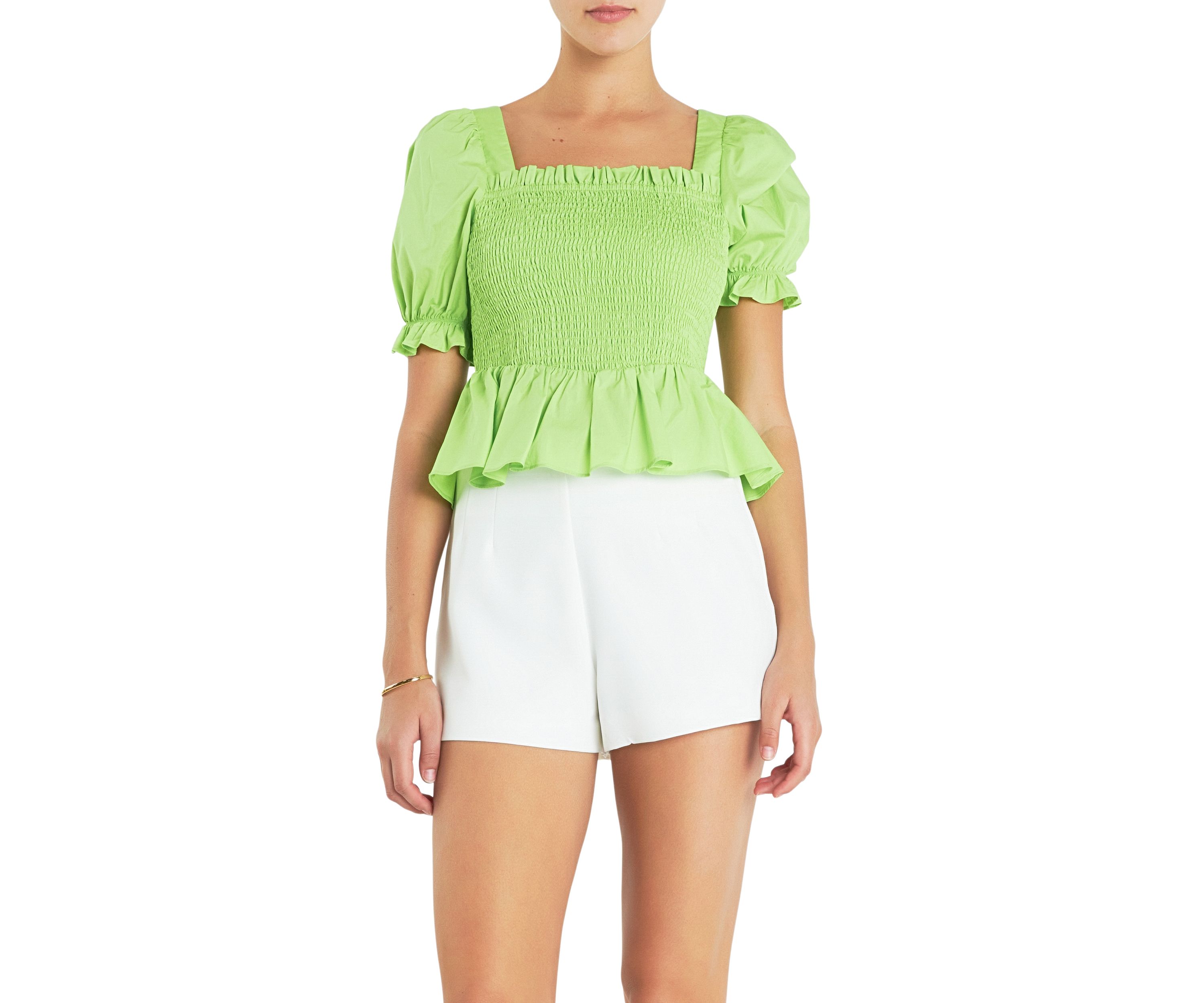 Puff Sleeve Top with Square Neckline