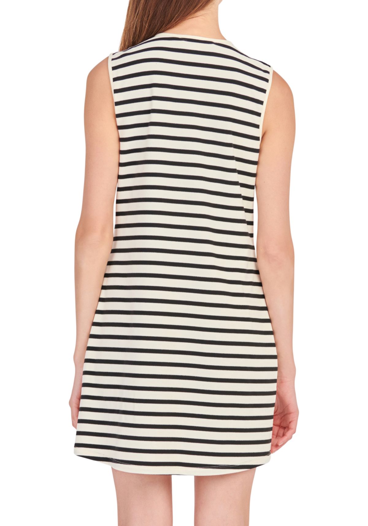 Striped Knit Lace Up Dress