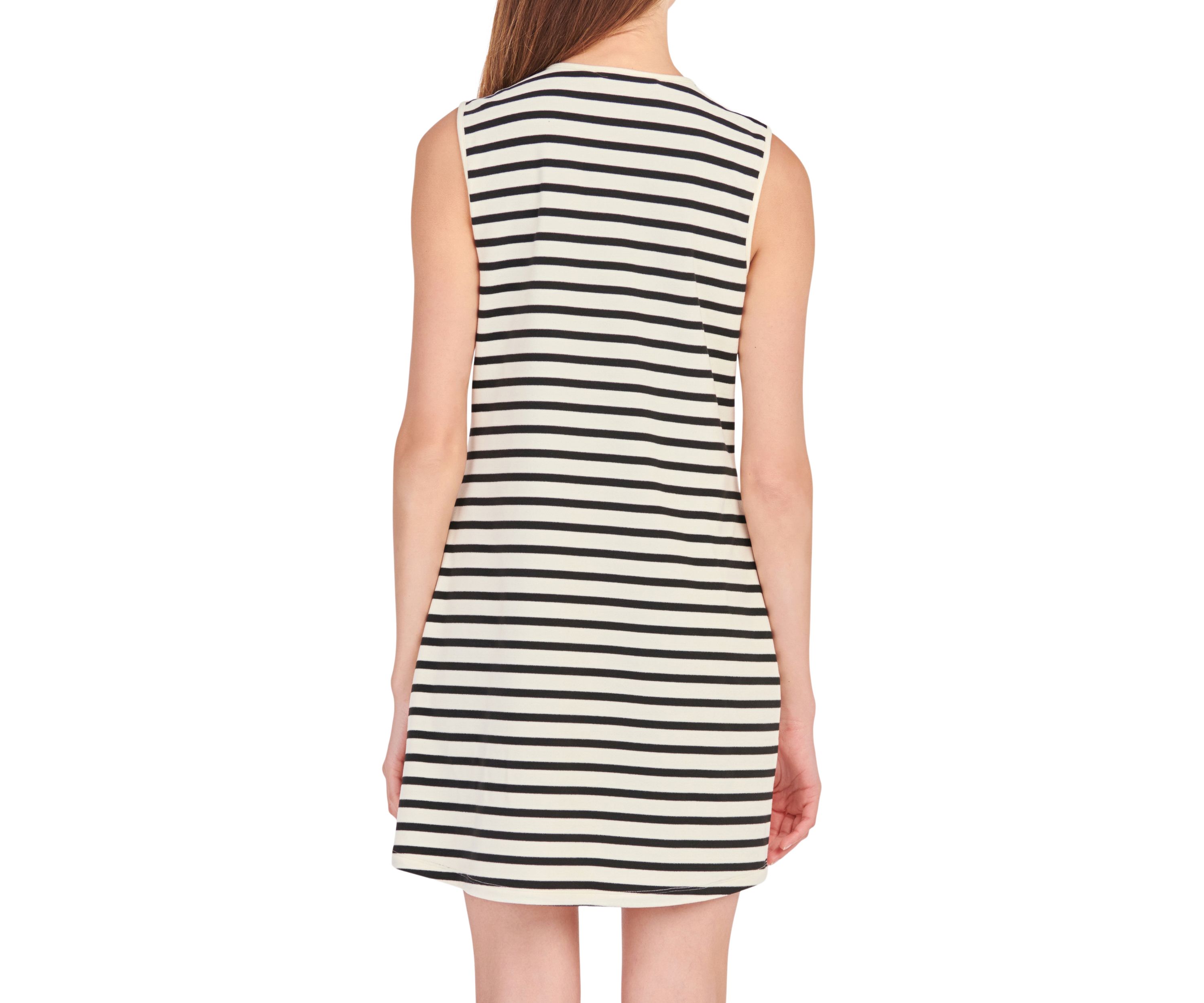 Striped Knit Lace Up Dress