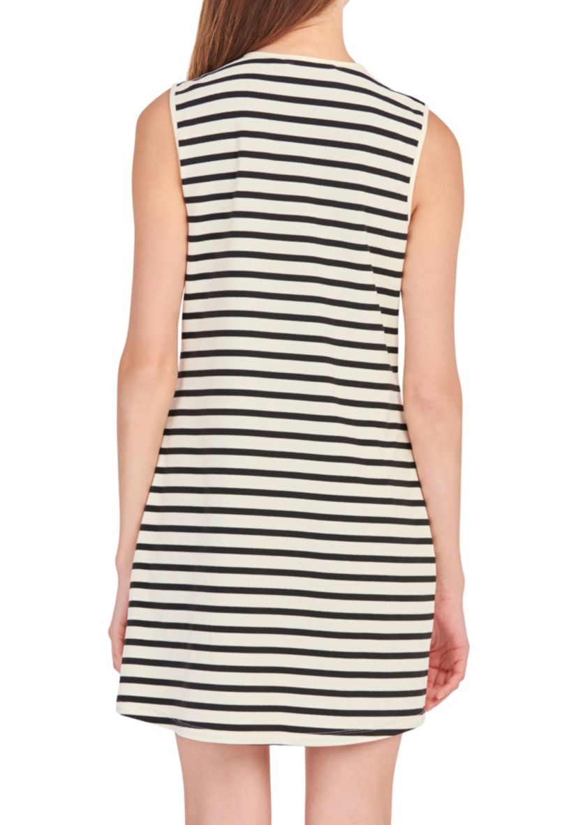 Striped Knit Lace Up Dress