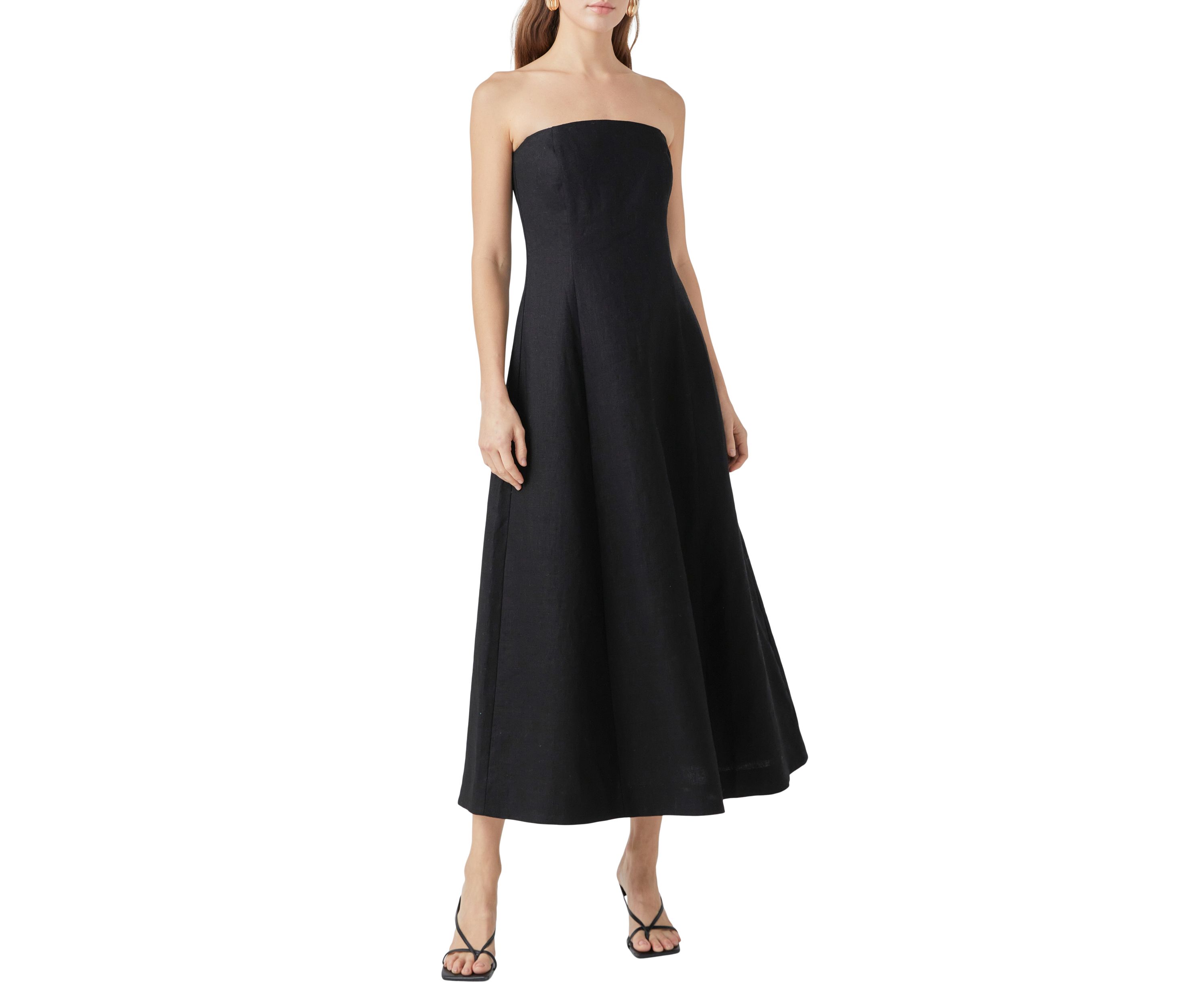 Linen Strapless Dress