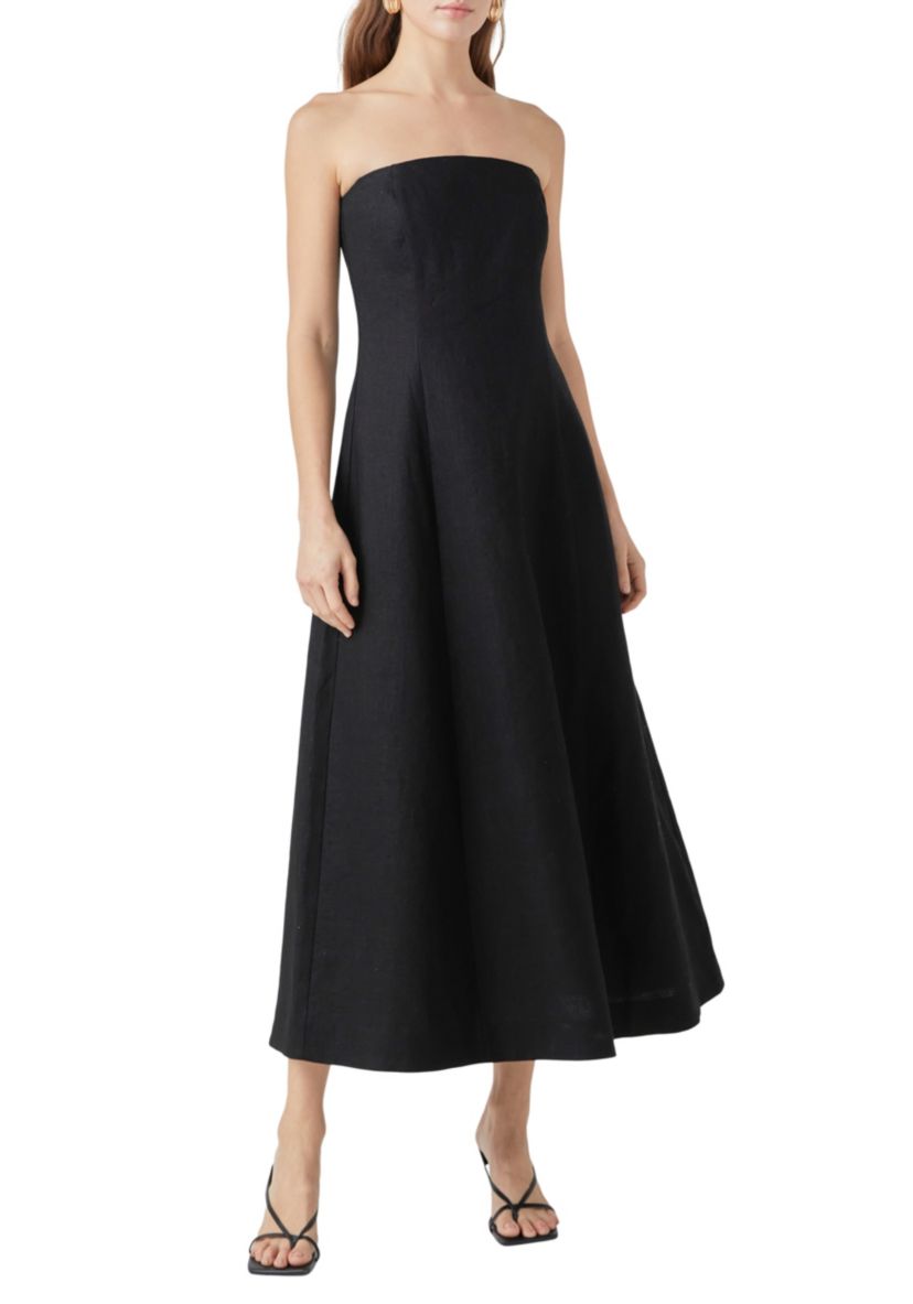 Linen Strapless Dress